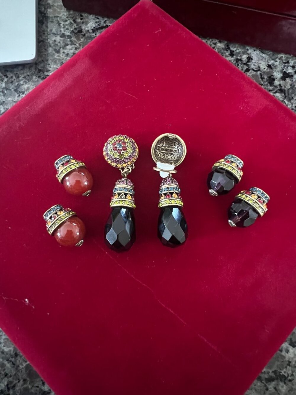 Heidi Daus VTG- "Ease Into Elegance" Crystal Beaded Clip Earring DOUBLE SET!